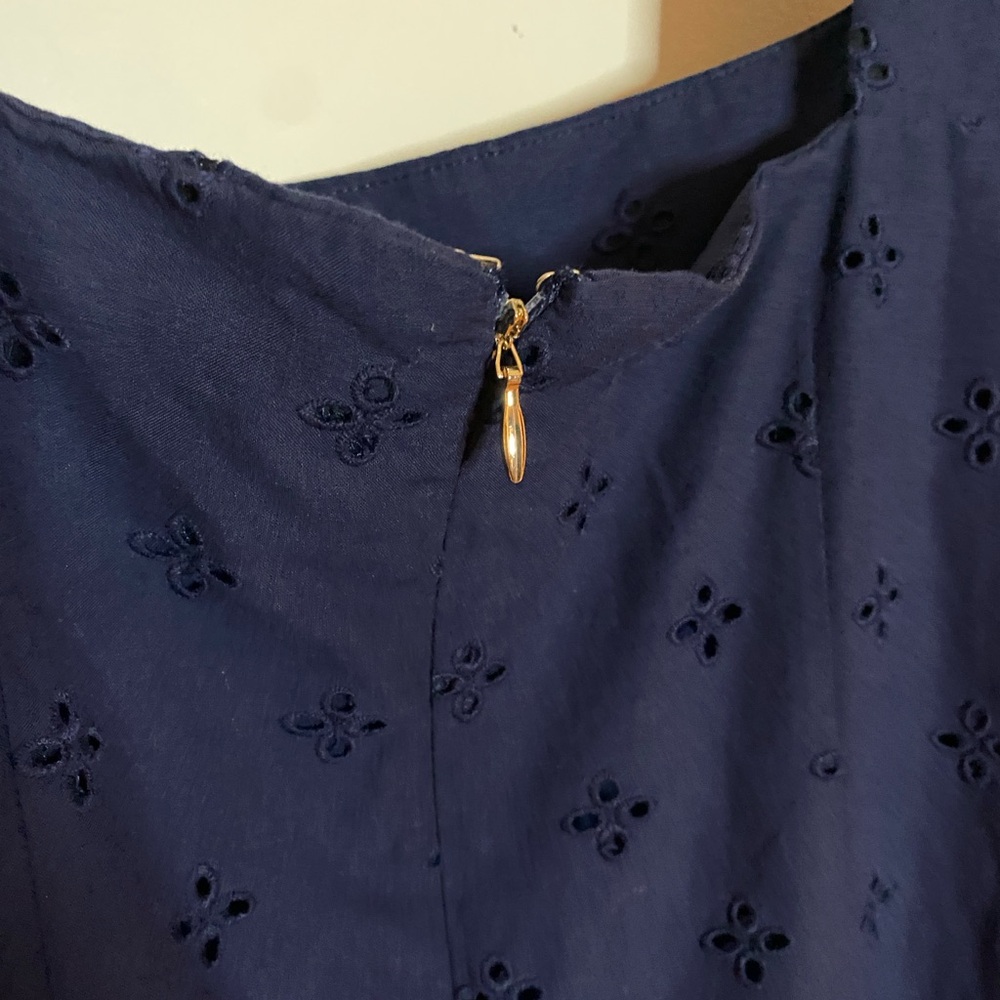 Draper James Navy Eyelet Mini Dress - Picture 5 of 8